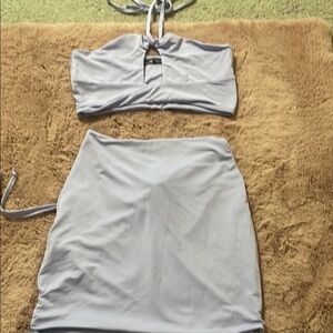 Elegant Lavender Skirt Set